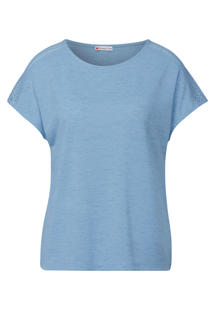 LTD QR linen look shirt w.lace, serenity blue 16266 Bild 1