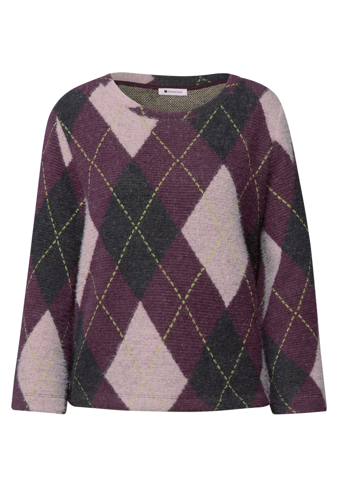 LTD QR modern fluffy dessin sh, berry plum 38310 Bild 1