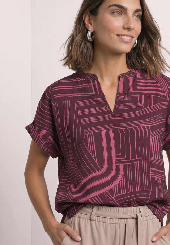 LTD QR printed mat-mix shirt w, blush berry 27846 Bild 6