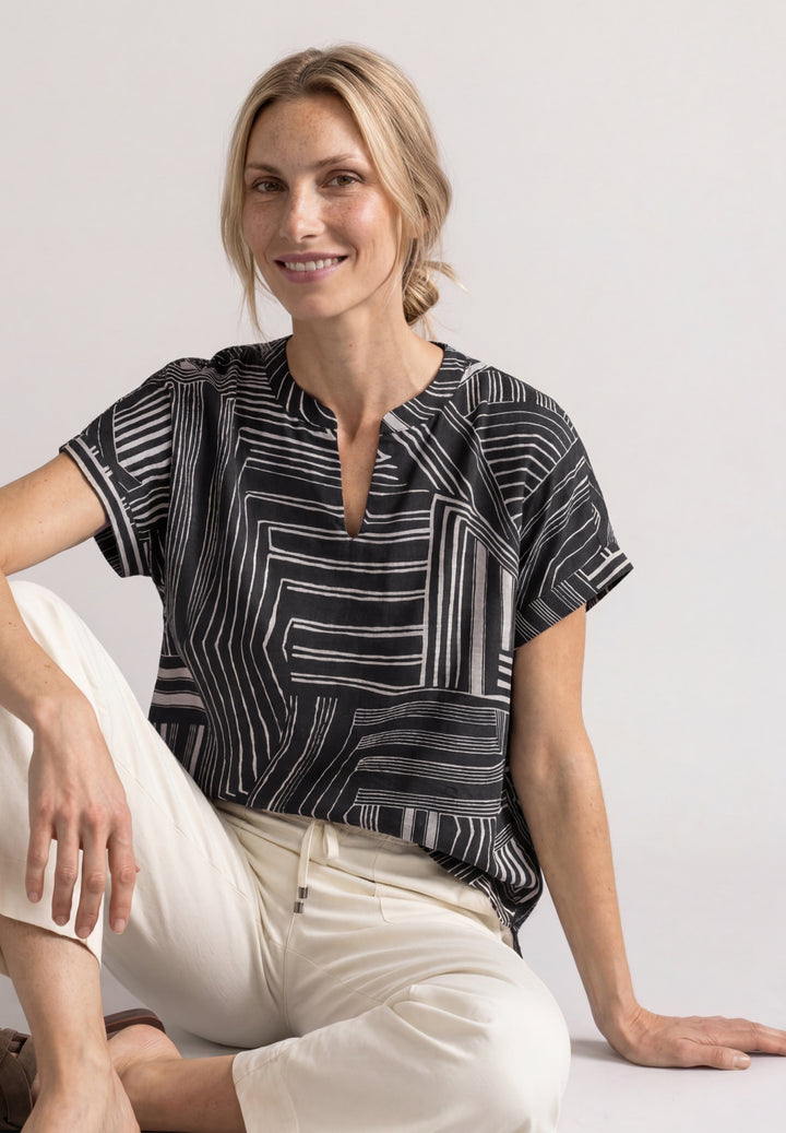 LTD QR printed mat-mix shirt w, darkest blue 27915 Bild 3