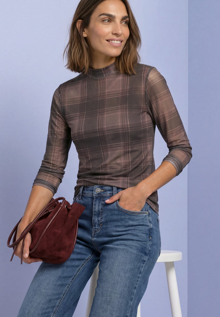LTD QR printed mesh round neck, sanded amber 37870 Bild 3
