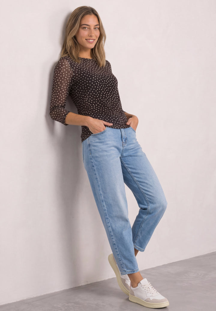 LTD QR printed mesh shirt w.3/, black coffee 27874 Bild 5
