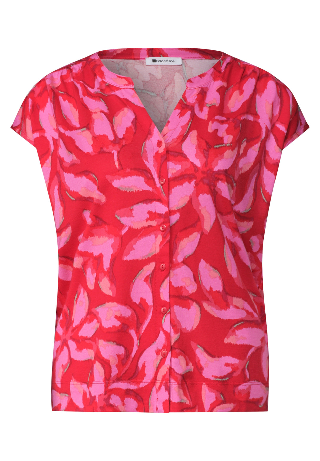 LTD QR printed shirt w.button, salsa red 37504 Bild 1