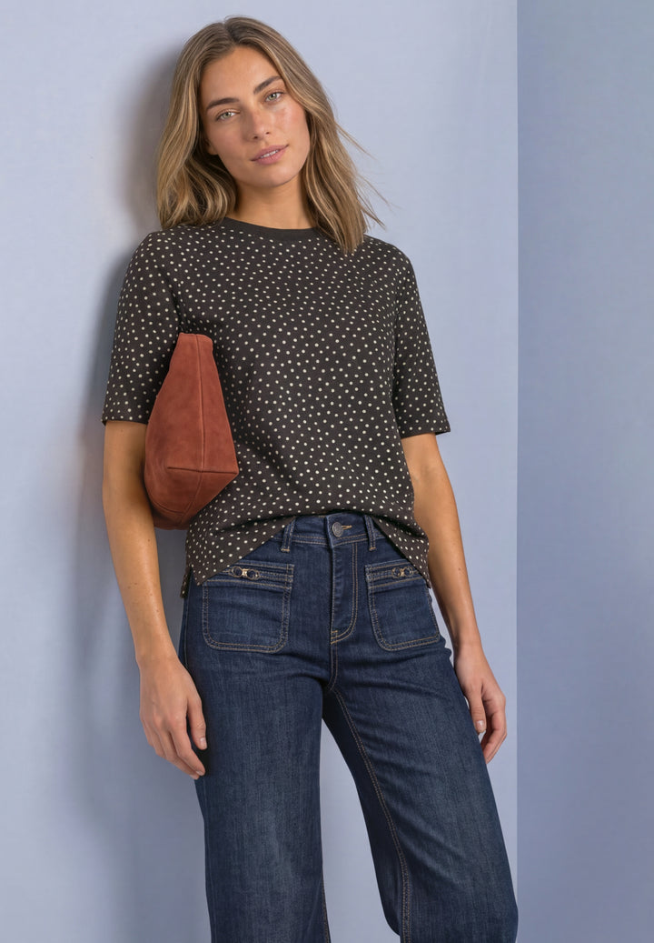 LTD QR printed shirt w.rib col, black coffee 27874 Bild 3