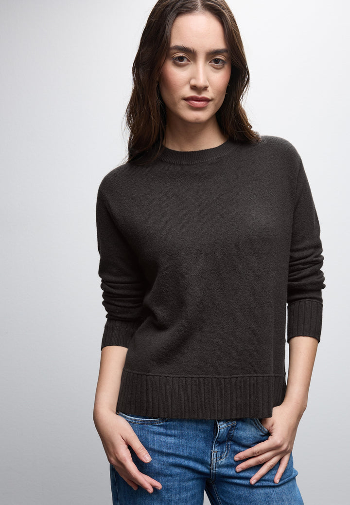LTD QR_round neck sweater, darkest brown 17103 Bild 3