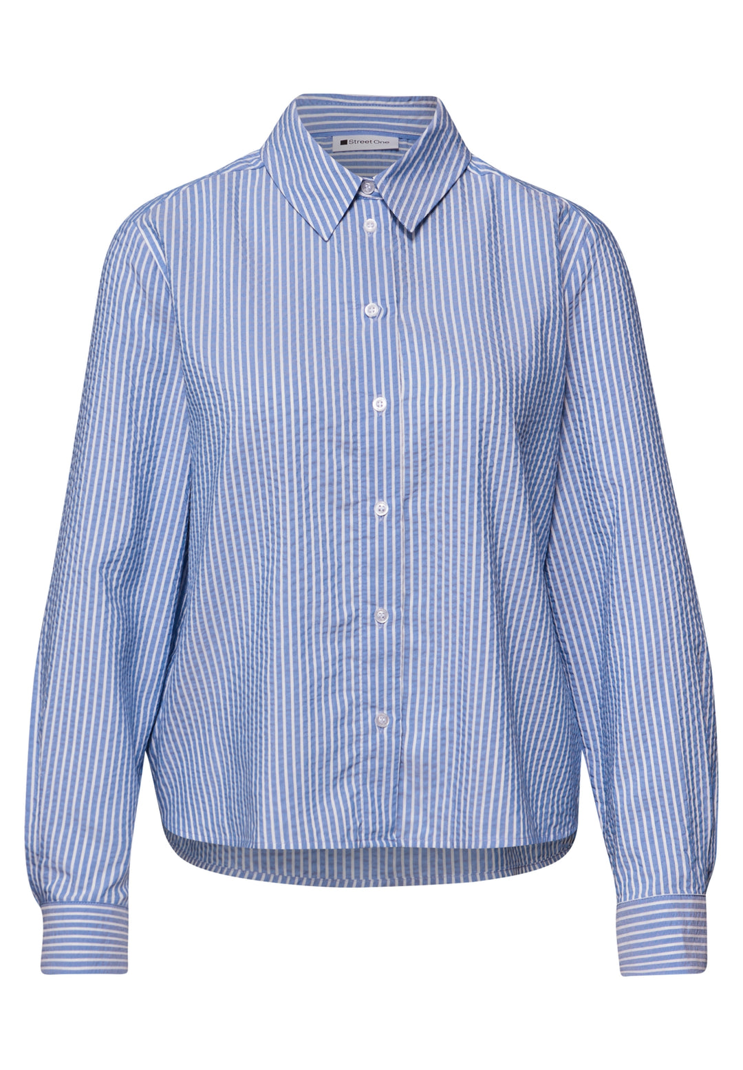 LTD QR Seersucker striped shir, original blue 22289 Bild 1