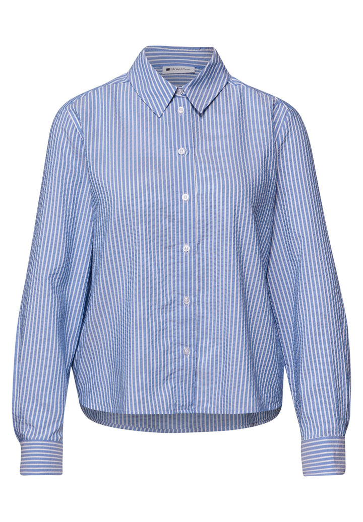 LTD QR Seersucker striped shir, original blue 22289 Bild 1