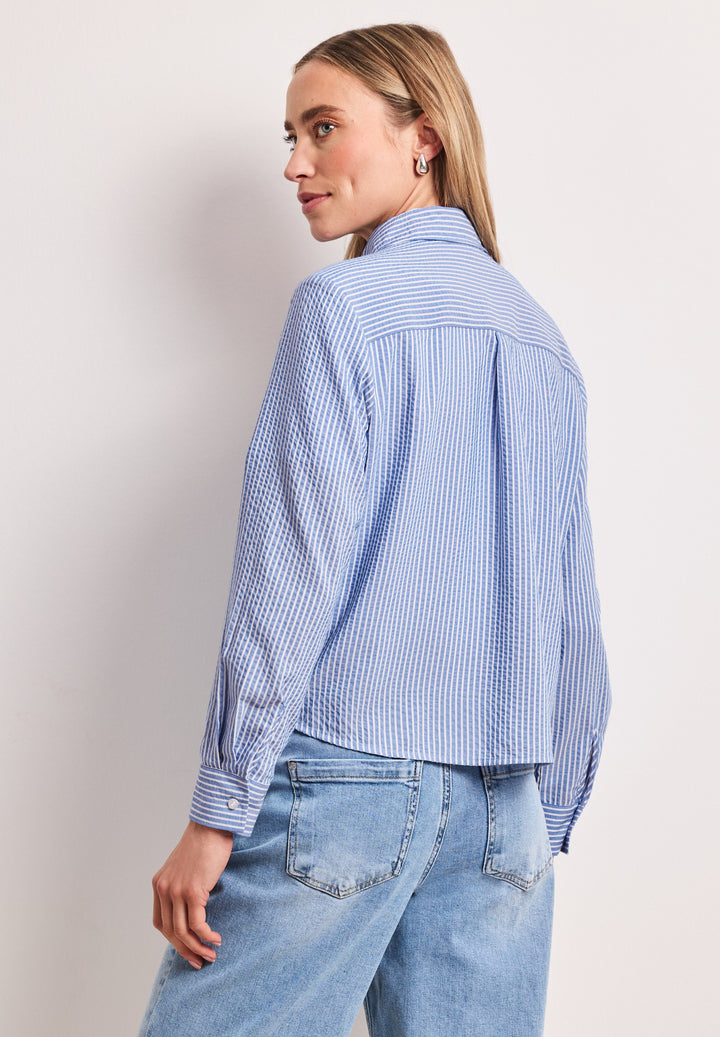LTD QR Seersucker striped shir, original blue 22289 Bild 4