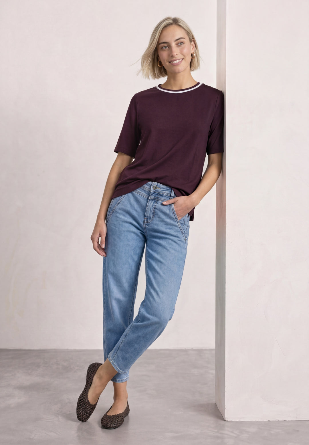 LTD QR shirt w.kick stripe col, rustic rouge 17820 Bild 3