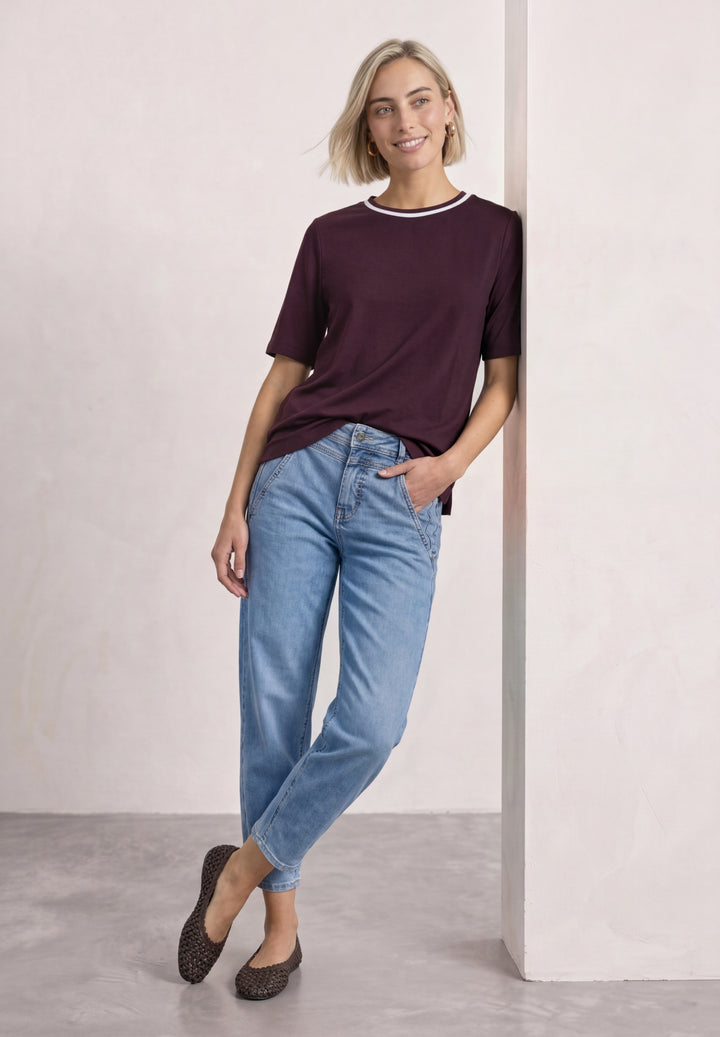 LTD QR shirt w.kick stripe col, rustic rouge 17820 Bild 3