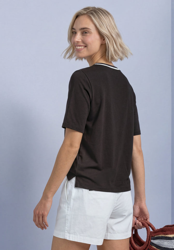 LTD QR shirt w.kick stripe col, black coffee 17874 Bild 4