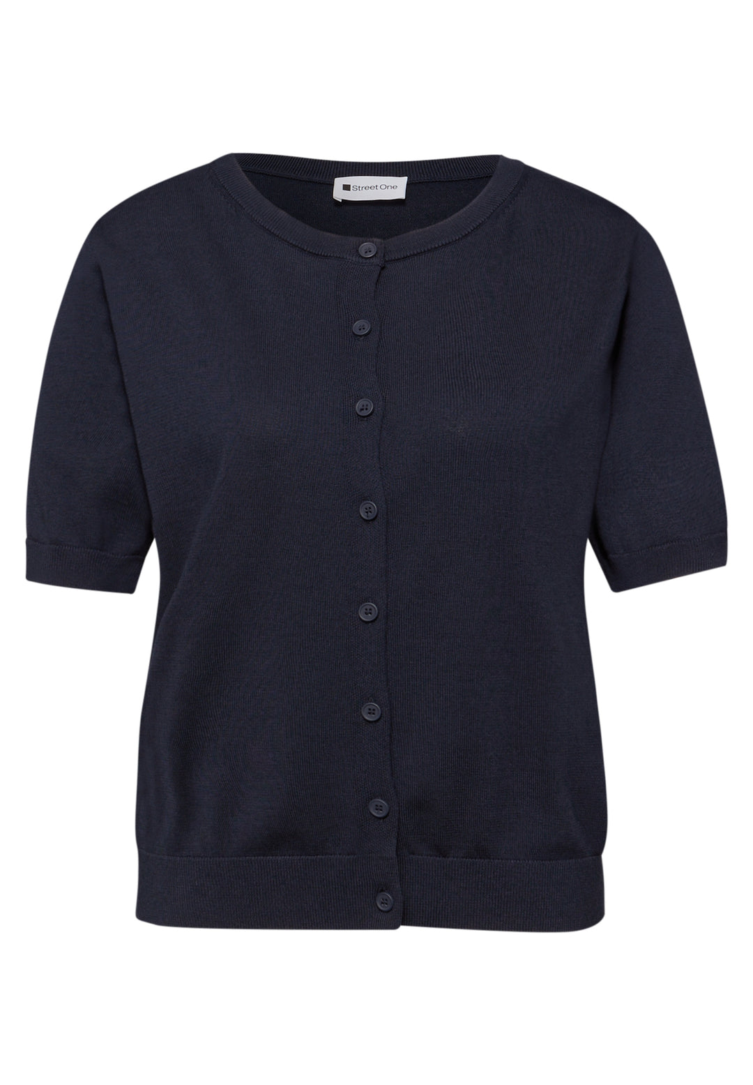 LTD_QR_short sleeve cardigan, shadowed navy 17502 Bild 1