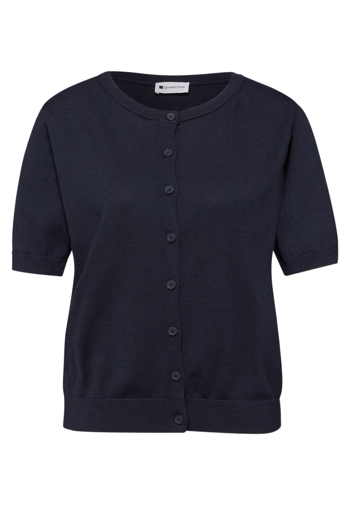 LTD_QR_short sleeve cardigan, shadowed navy 17502 Bild 1