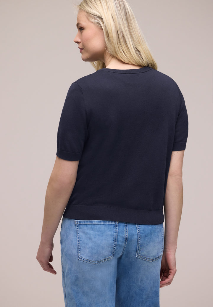 LTD_QR_short sleeve cardigan, shadowed navy 17502 Bild 4