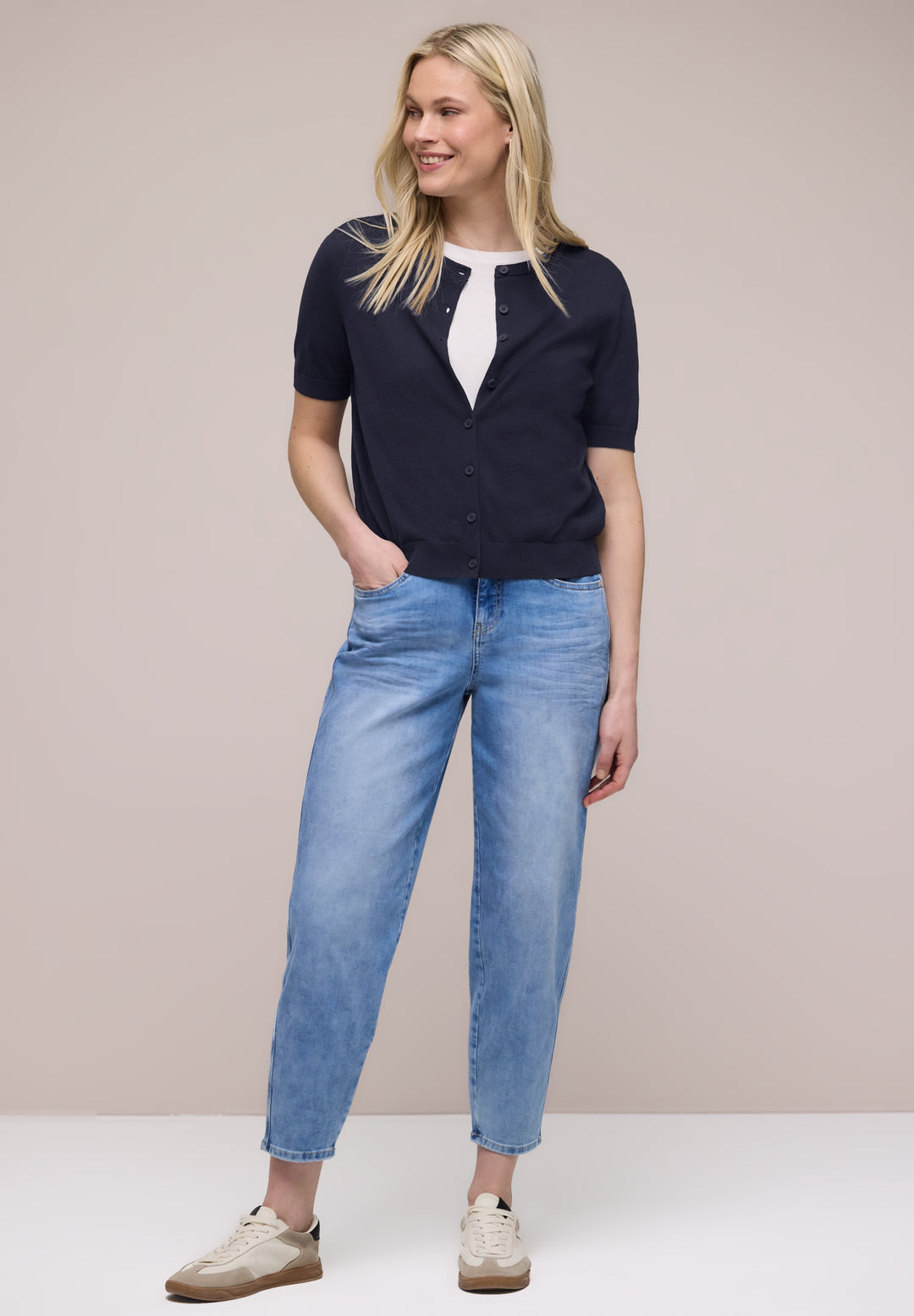 LTD_QR_short sleeve cardigan, shadowed navy 17502 Bild 5