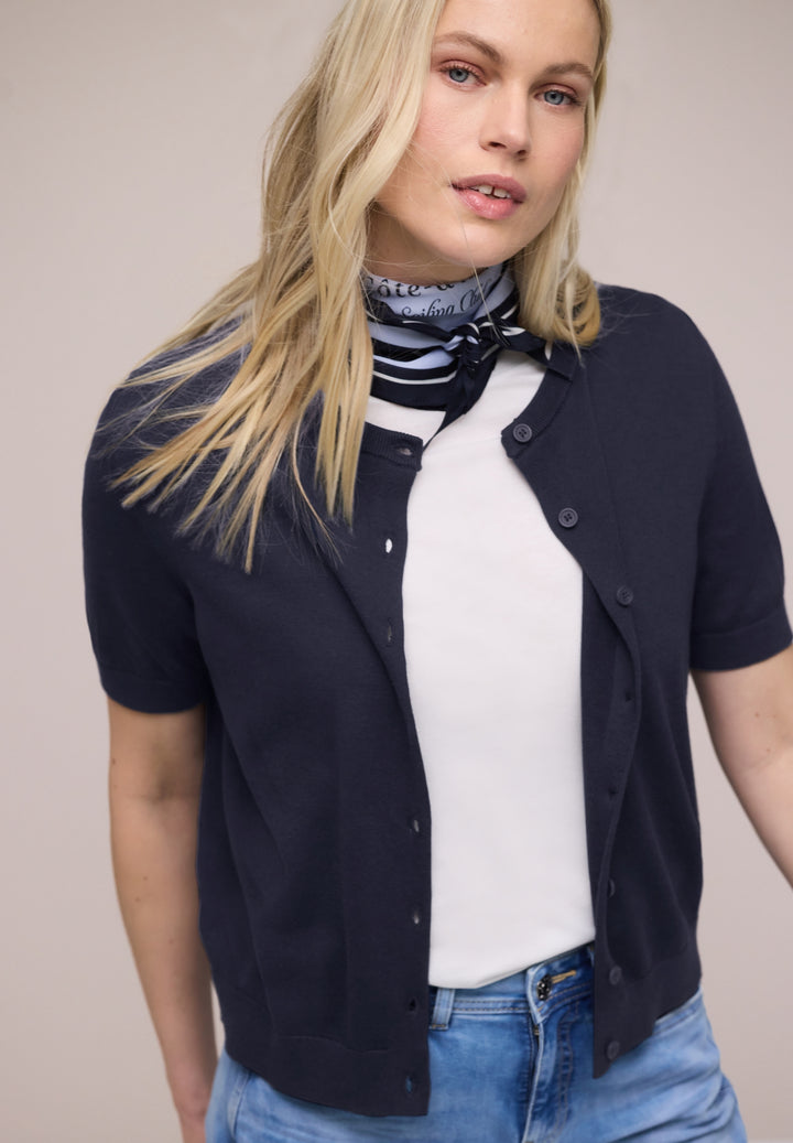 LTD_QR_short sleeve cardigan, shadowed navy 17502 Bild 6