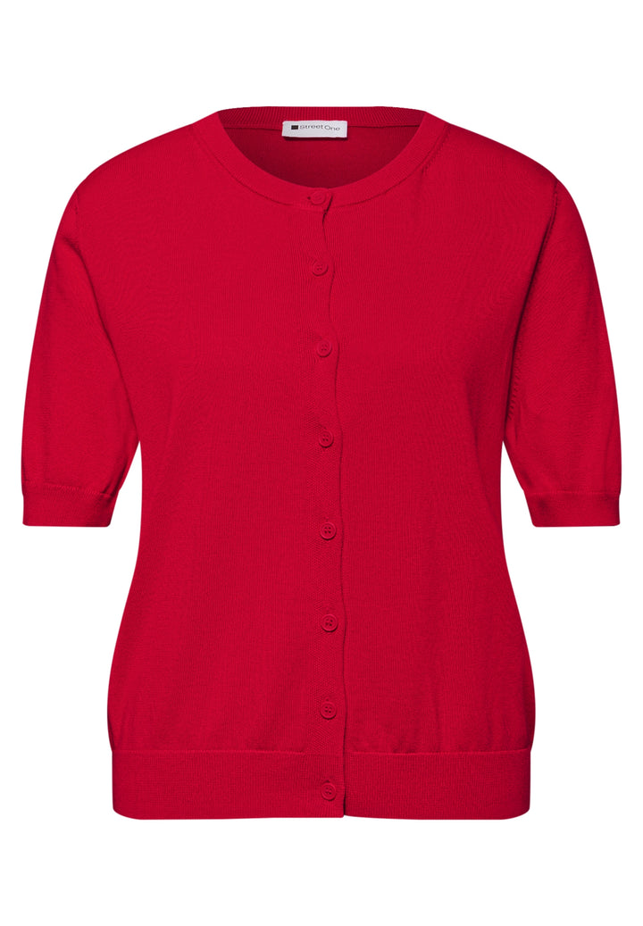 LTD_QR_short sleeve cardigan, salsa red 17504 Bild 1