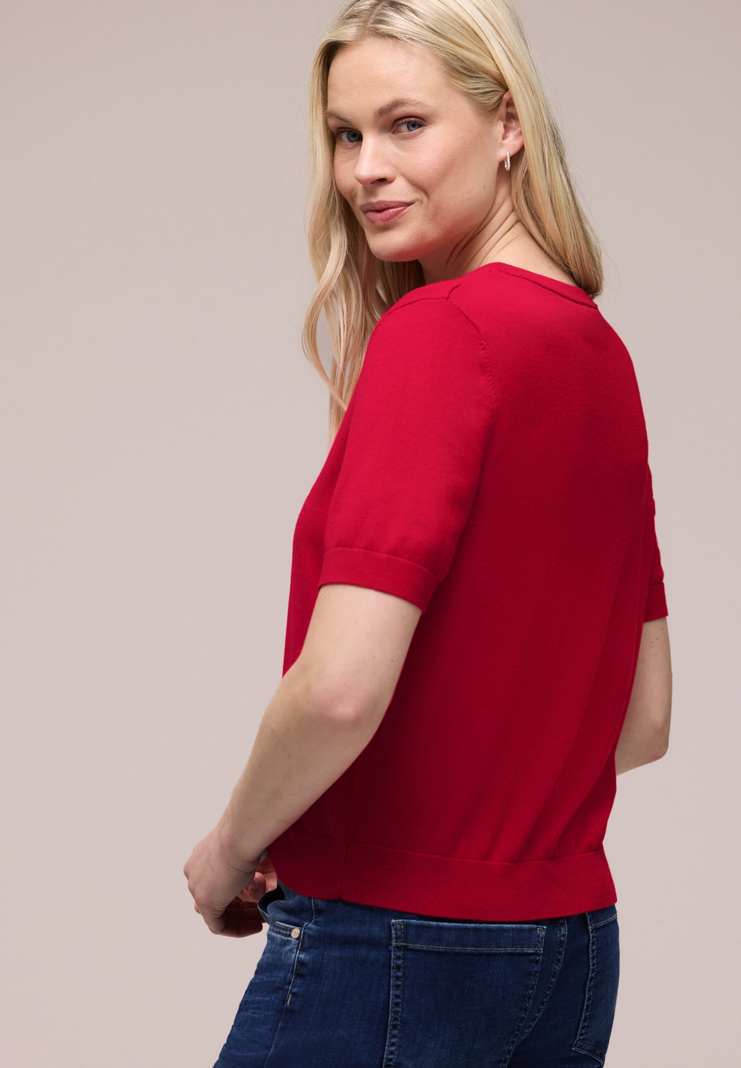 LTD_QR_short sleeve cardigan, salsa red 17504 Bild 4