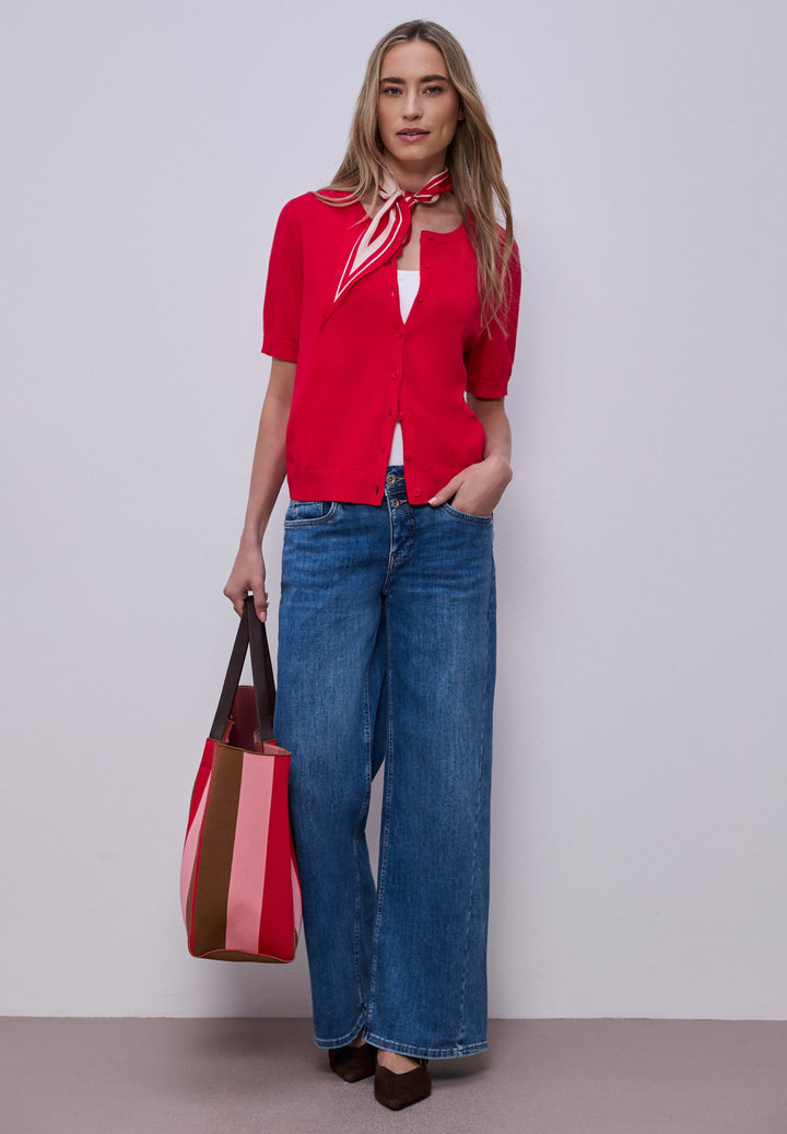 LTD_QR_short sleeve cardigan, salsa red 17504 Bild 5