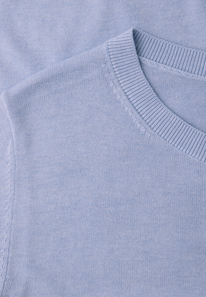 LTD_QR_short sleeve sweater, cashmere blue mel. 17511 Bild 2