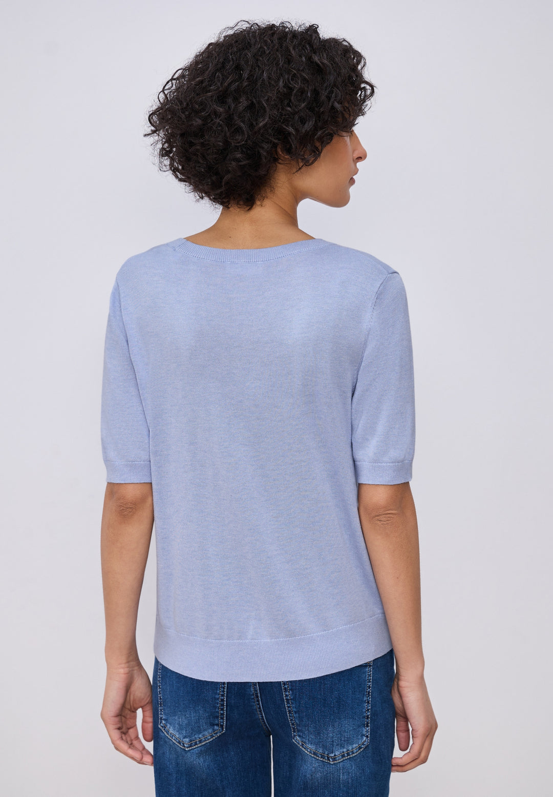 LTD_QR_short sleeve sweater, cashmere blue mel. 17511 Bild 4