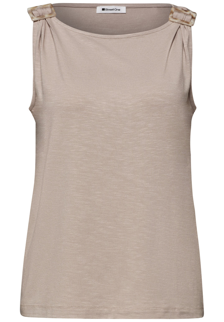 LTD QR slub jersey top w.shoul, clay sand 17727 Bild 1