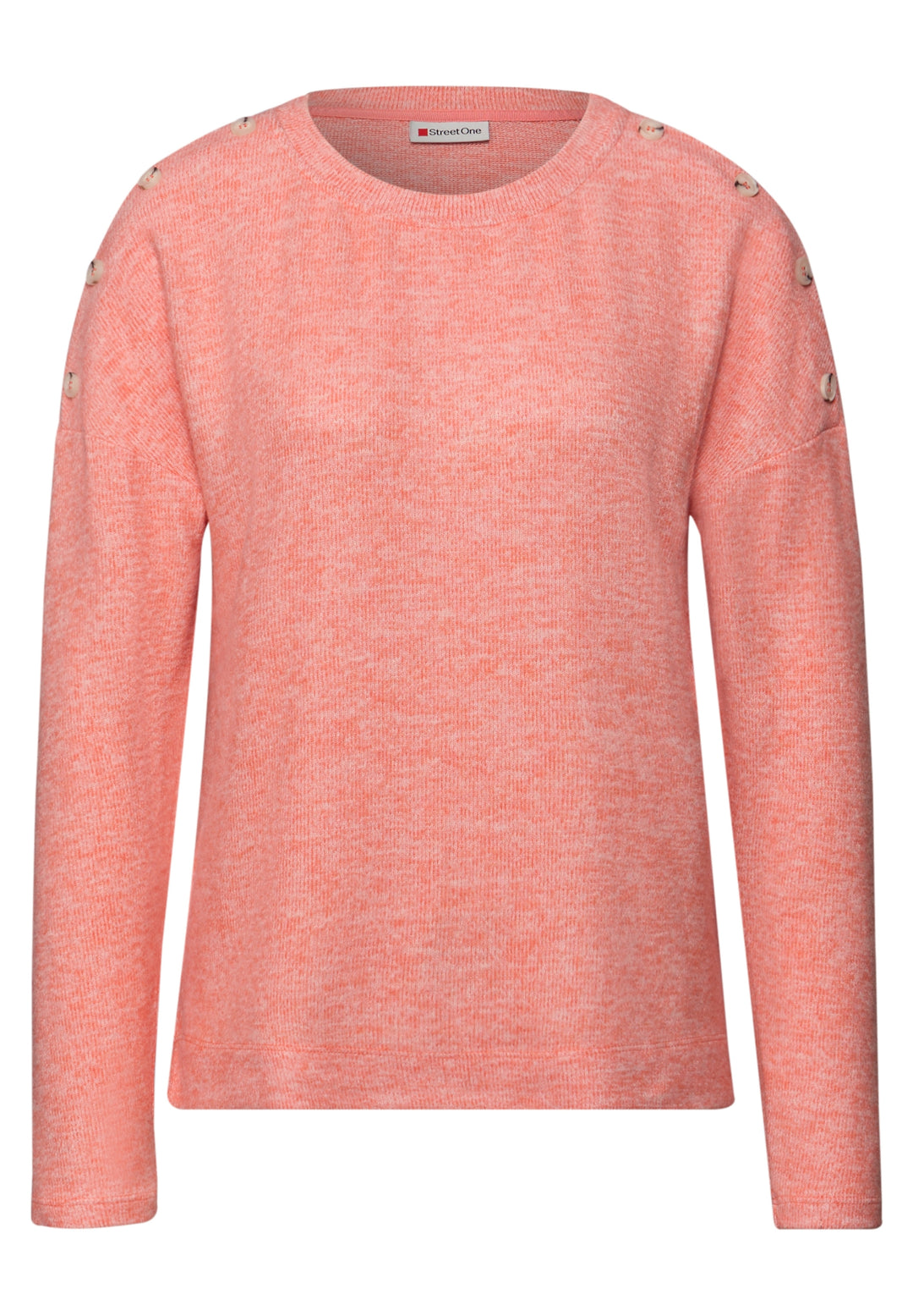 LTD QR soft melange look shirt, striking coral mel. 17265 Bild 1