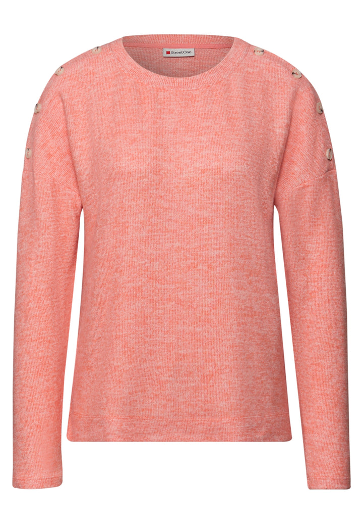 LTD QR soft melange look shirt, striking coral mel. 17265 Bild 1