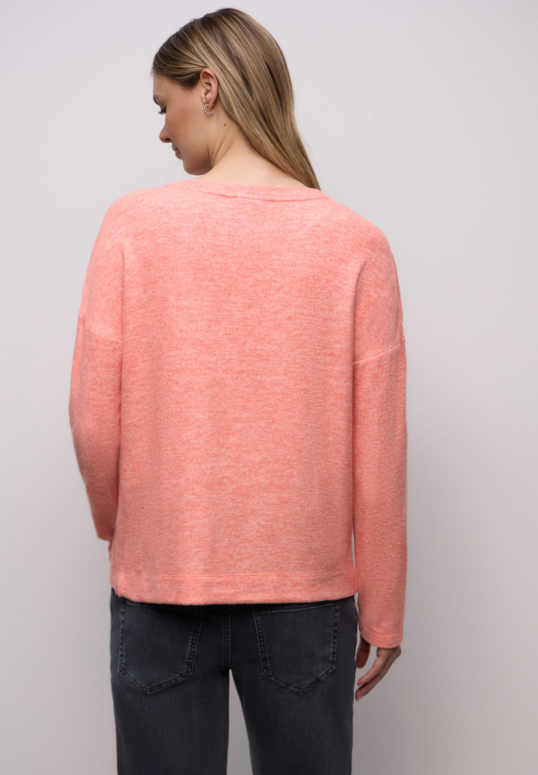 LTD QR soft melange look shirt, striking coral mel. 17265 Bild 4