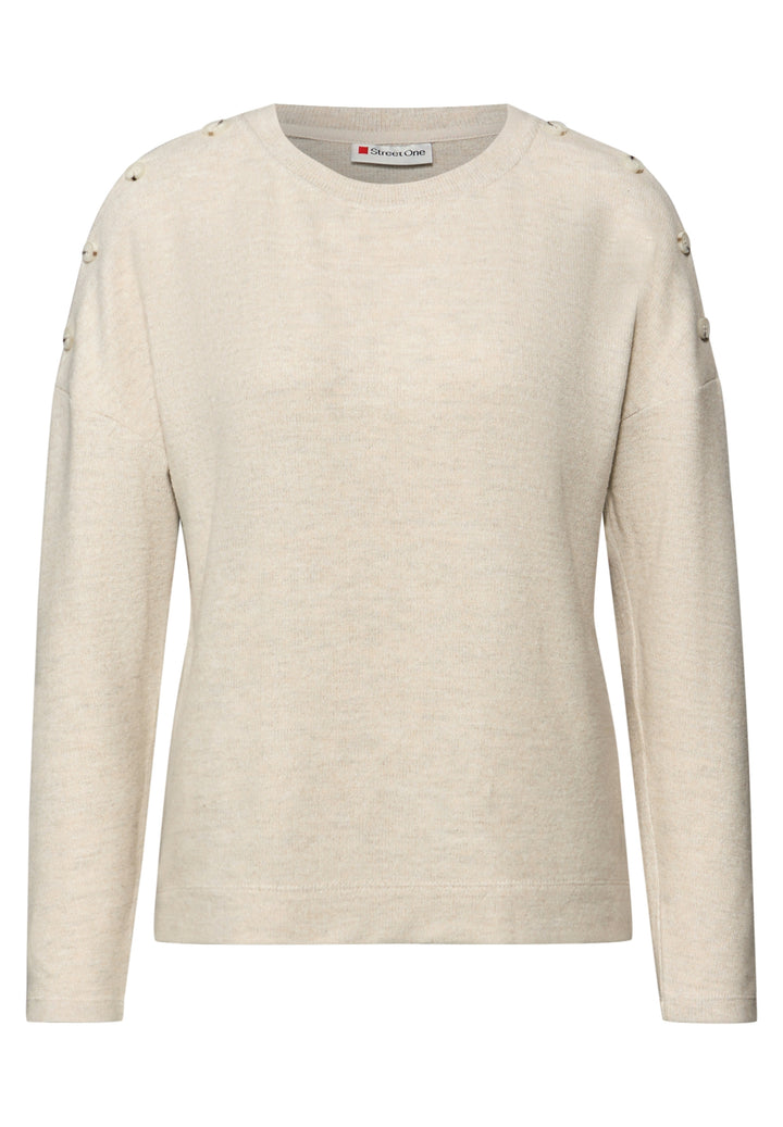LTD QR soft melange look shirt, cotton beige mel. 17458 Bild 1