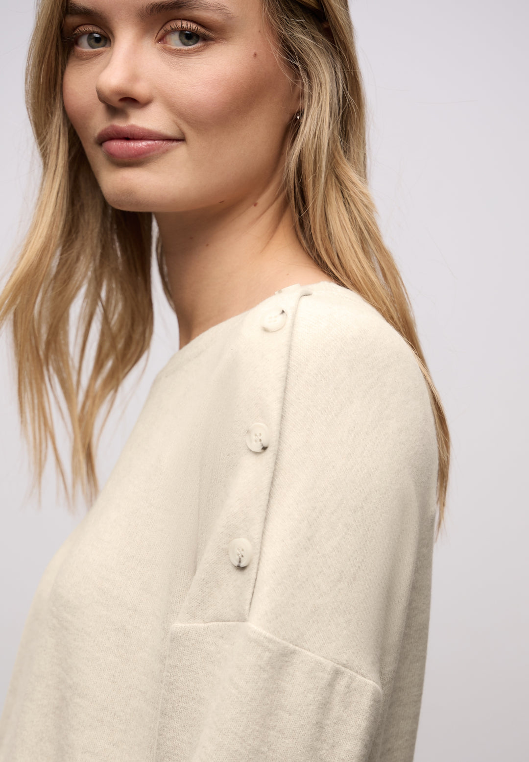 LTD QR soft melange look shirt, cotton beige mel. 17458 Bild 3