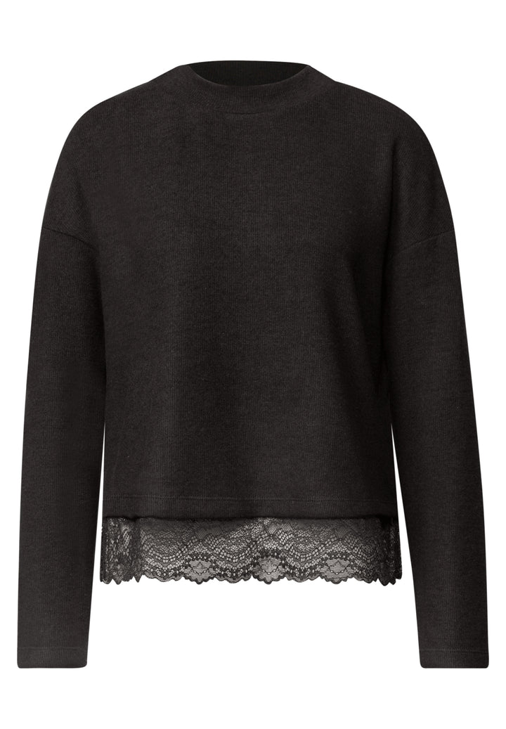 LTD QR soft melange look shirt, black coffee mel. 18037 Bild 1