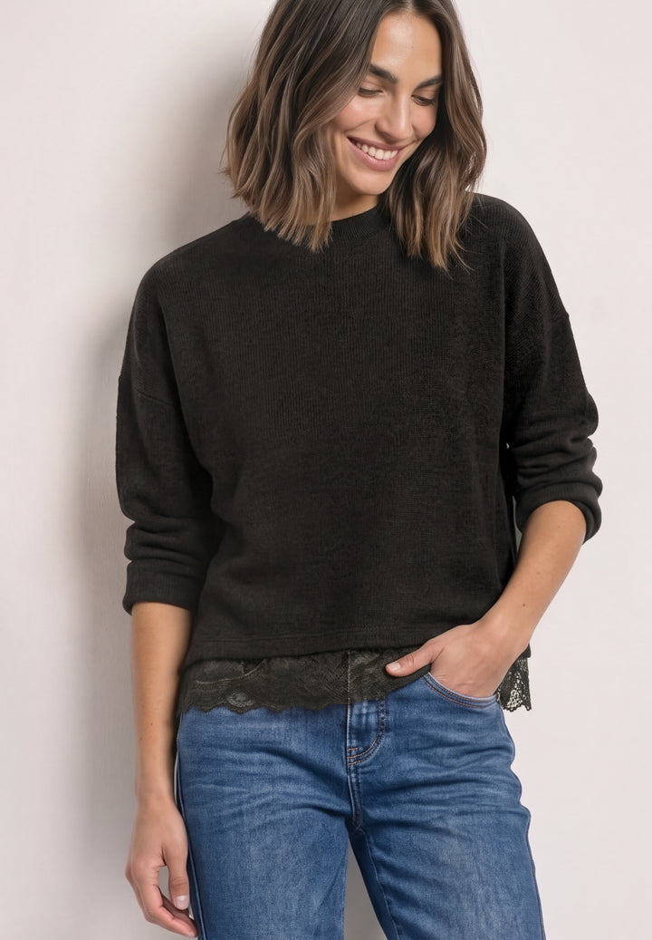 LTD QR soft melange look shirt, black coffee mel. 18037 Bild 3