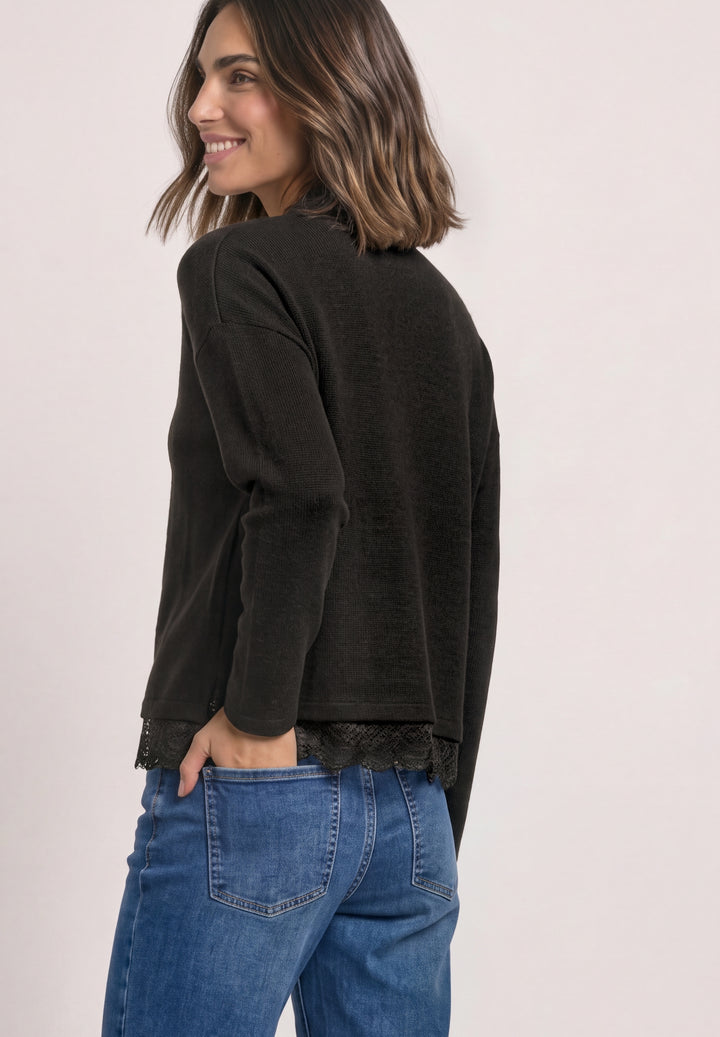 LTD QR soft melange look shirt, black coffee mel. 18037 Bild 4
