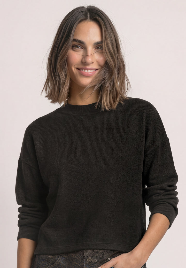LTD QR soft melange look shirt, black coffee mel. 18037 Bild 6