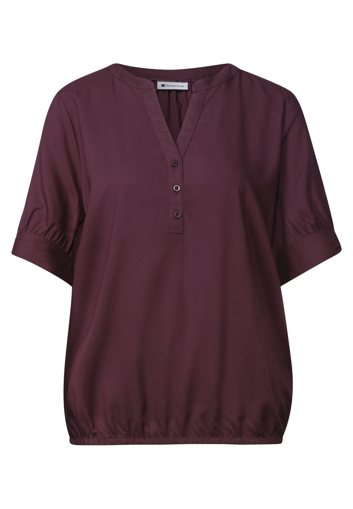 LTD QR Splitneck blouse w gath, rustic rouge 17820 Bild 1