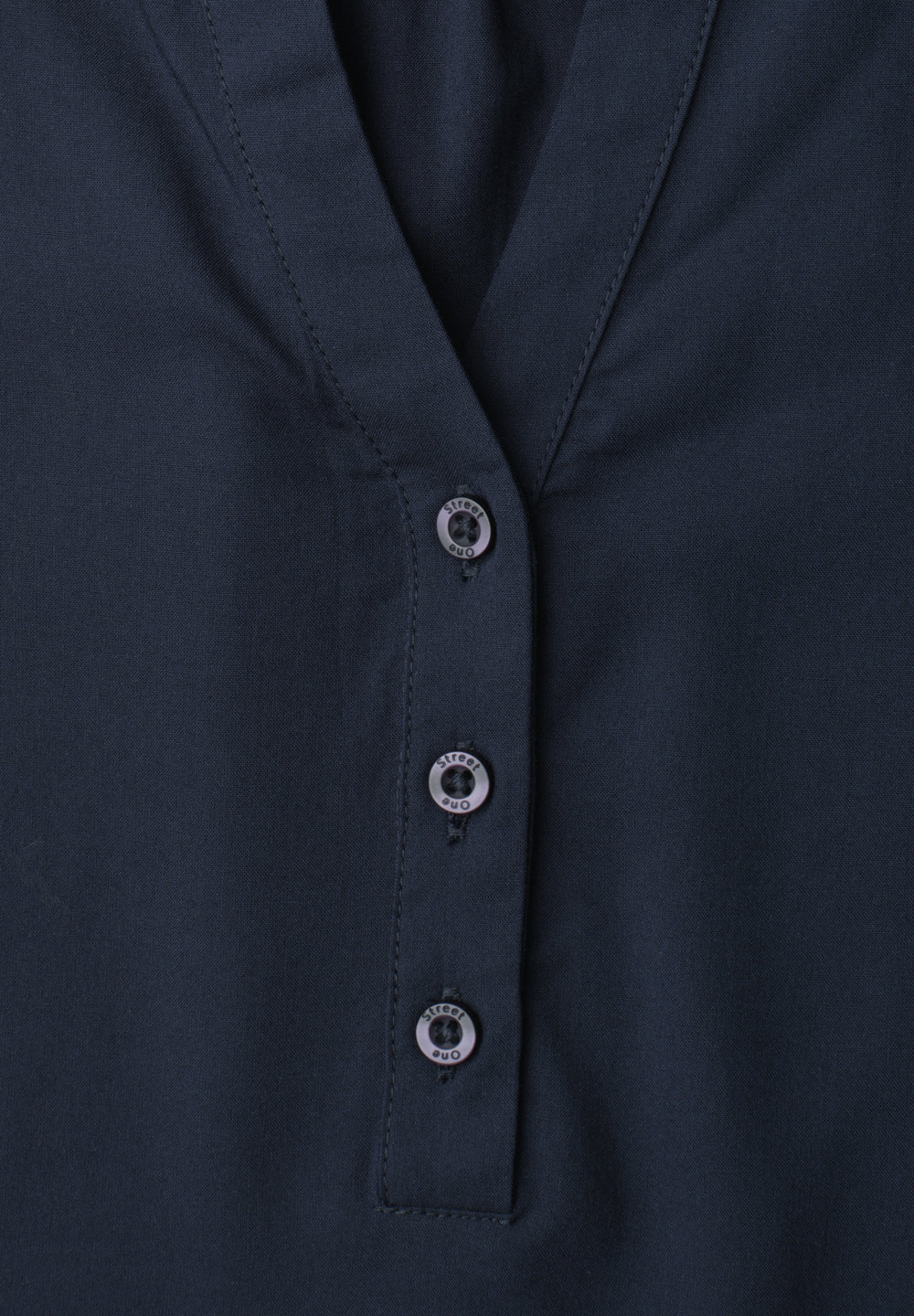 LTD QR Splitneck blouse w gath, darkest blue 17915 Bild 2