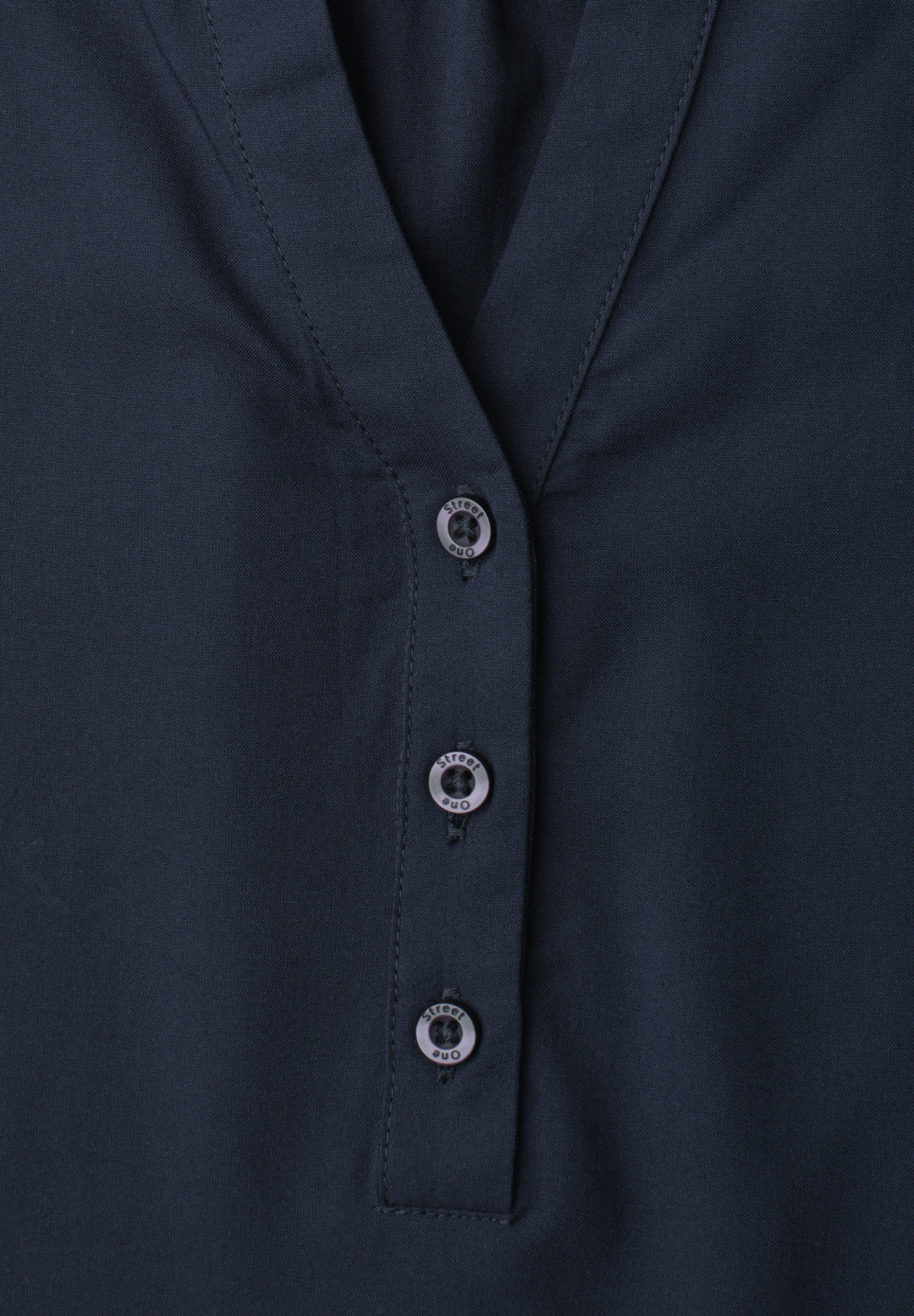 LTD QR Splitneck blouse w gath, darkest blue 17915 Bild 2