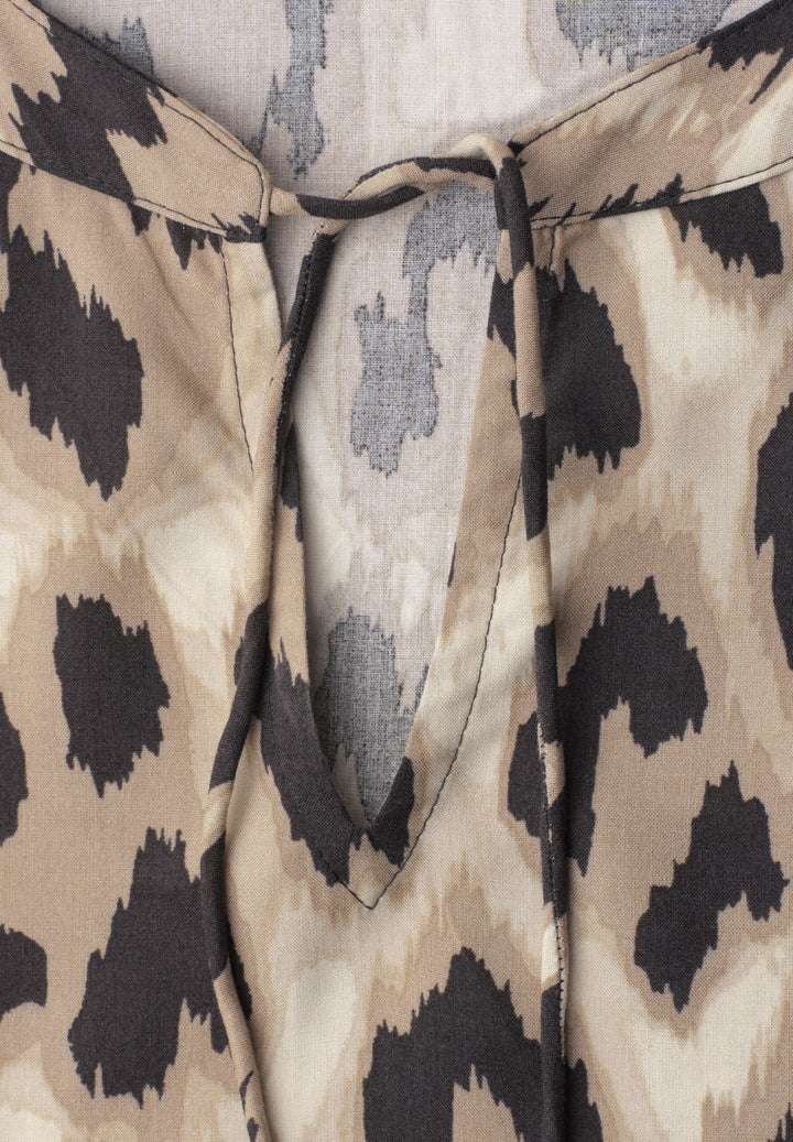 LTD QR Splitneck blouse w smok, timeless beige 37278 Bild 2