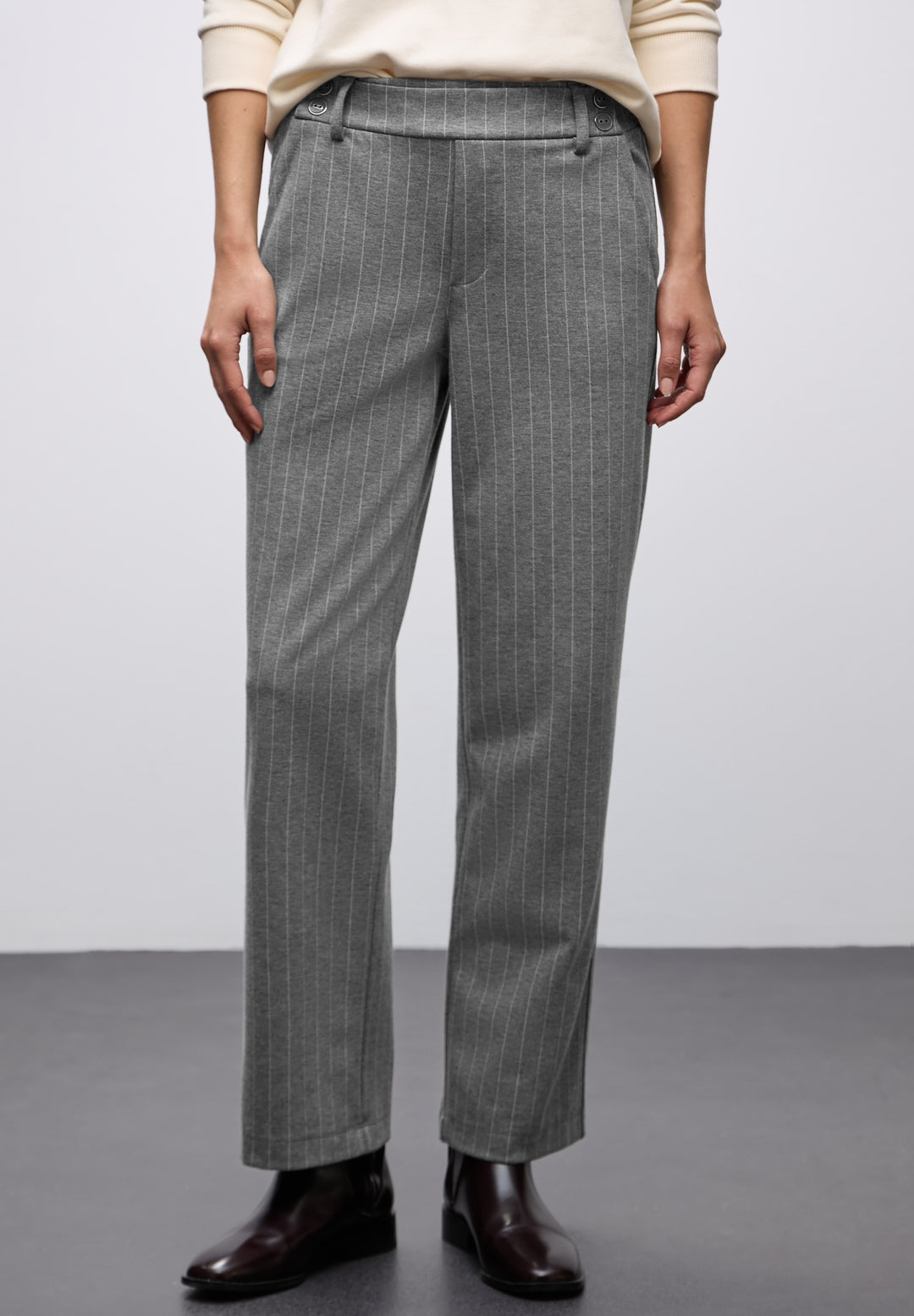 LTD QR Straight Leg_pinstripe_, dark pelican grey mel. 27469 Bild 7
