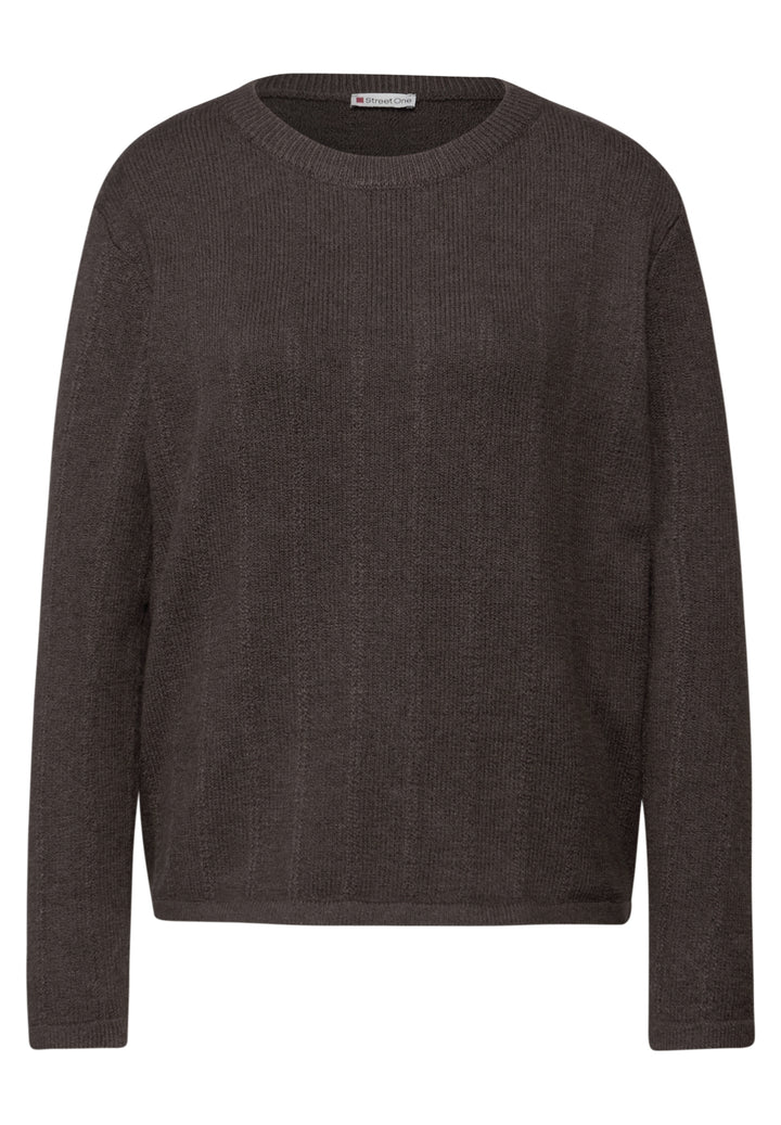 LTD QR_structure sweater, rustic brown mel. 17264 Bild 1