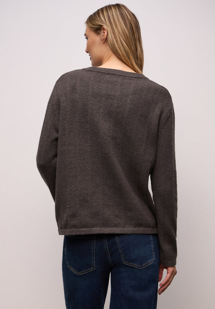 LTD QR_structure sweater, rustic brown mel. 17264 Bild 4