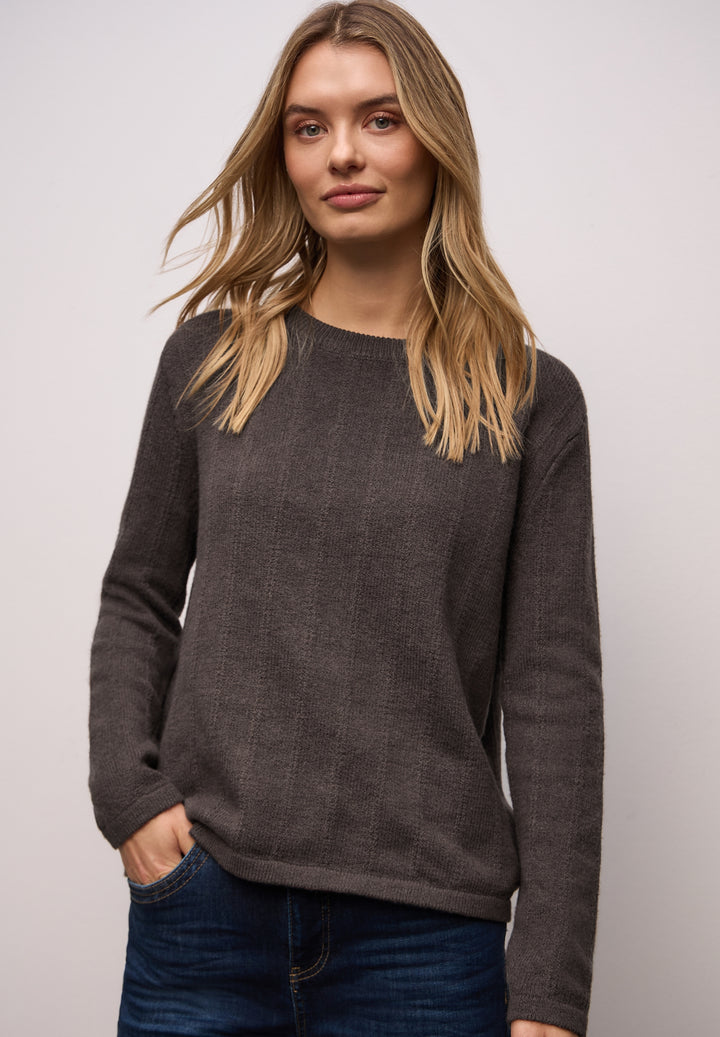 LTD QR_structure sweater, rustic brown mel. 17264 Bild 6