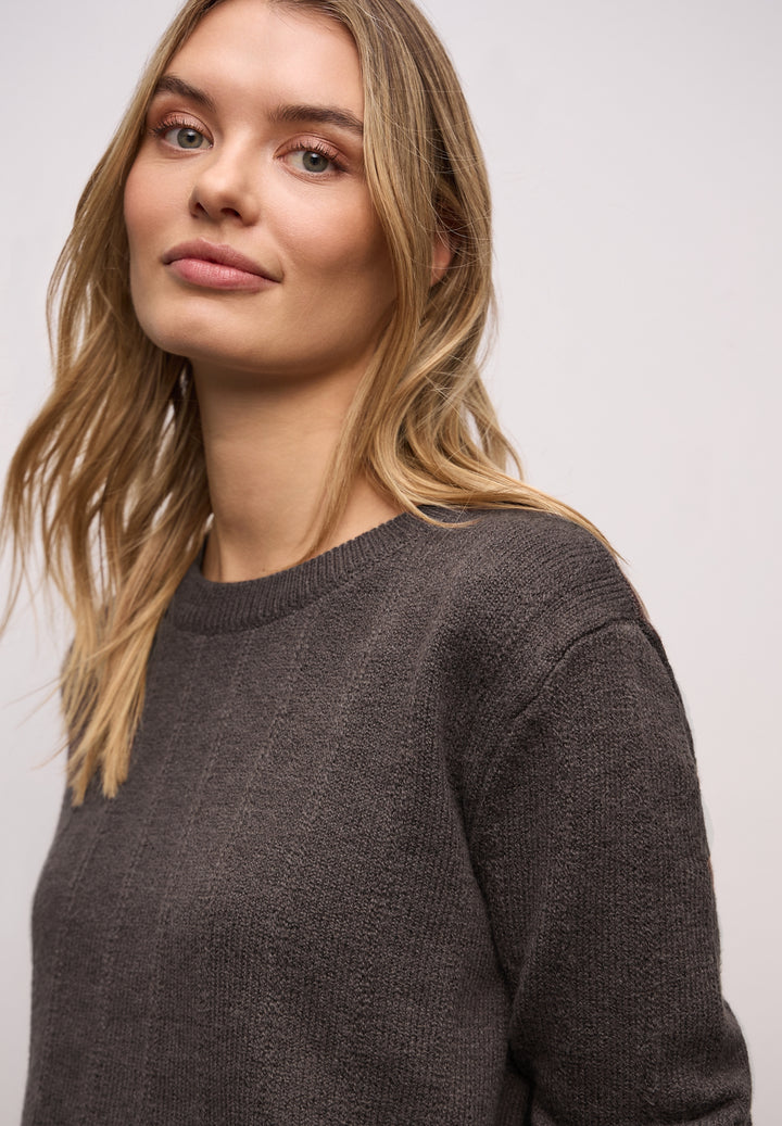 LTD QR_structure sweater, rustic brown mel. 17264 Bild 7
