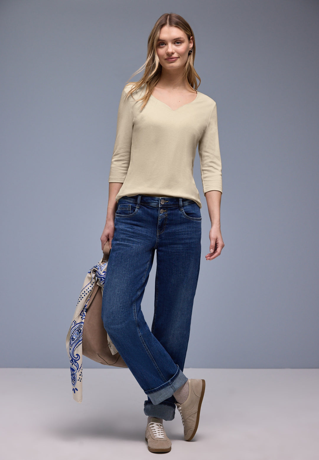 LTD QR Style heart neck Ada 3/, cotton beige 16667 Bild 5