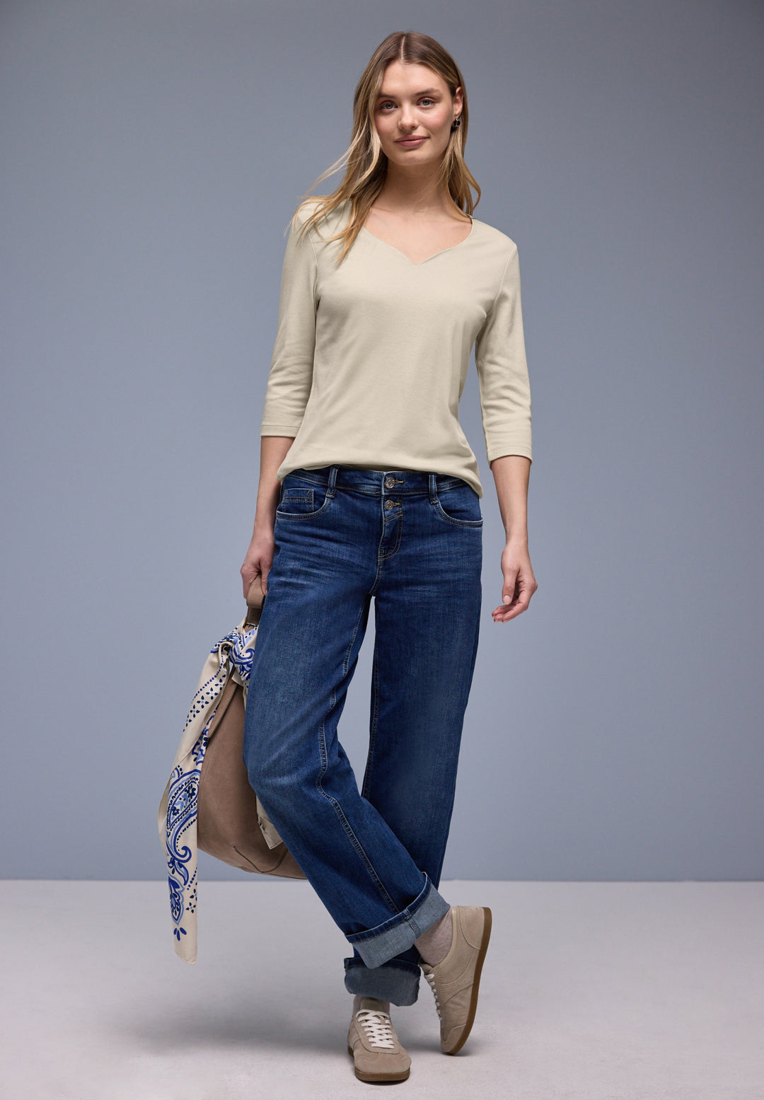 LTD QR Style heart neck Ada 3/, cotton beige 16667 Bild 5