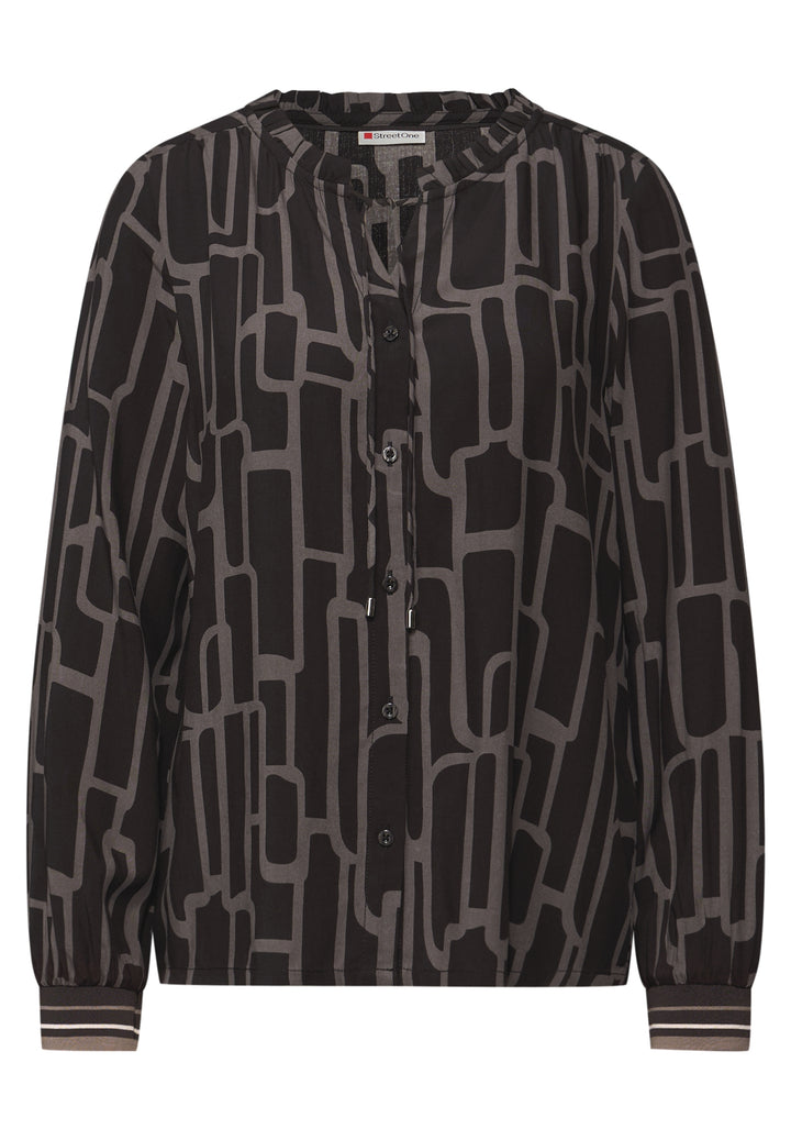 LTD QR Tunic blouse w tapes AO, darkest brown 27103 Bild 1