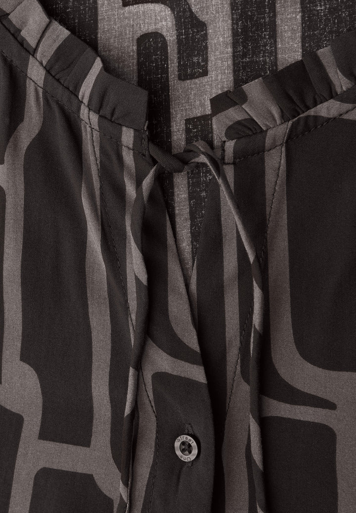 LTD QR Tunic blouse w tapes AO, darkest brown 27103 Bild 3