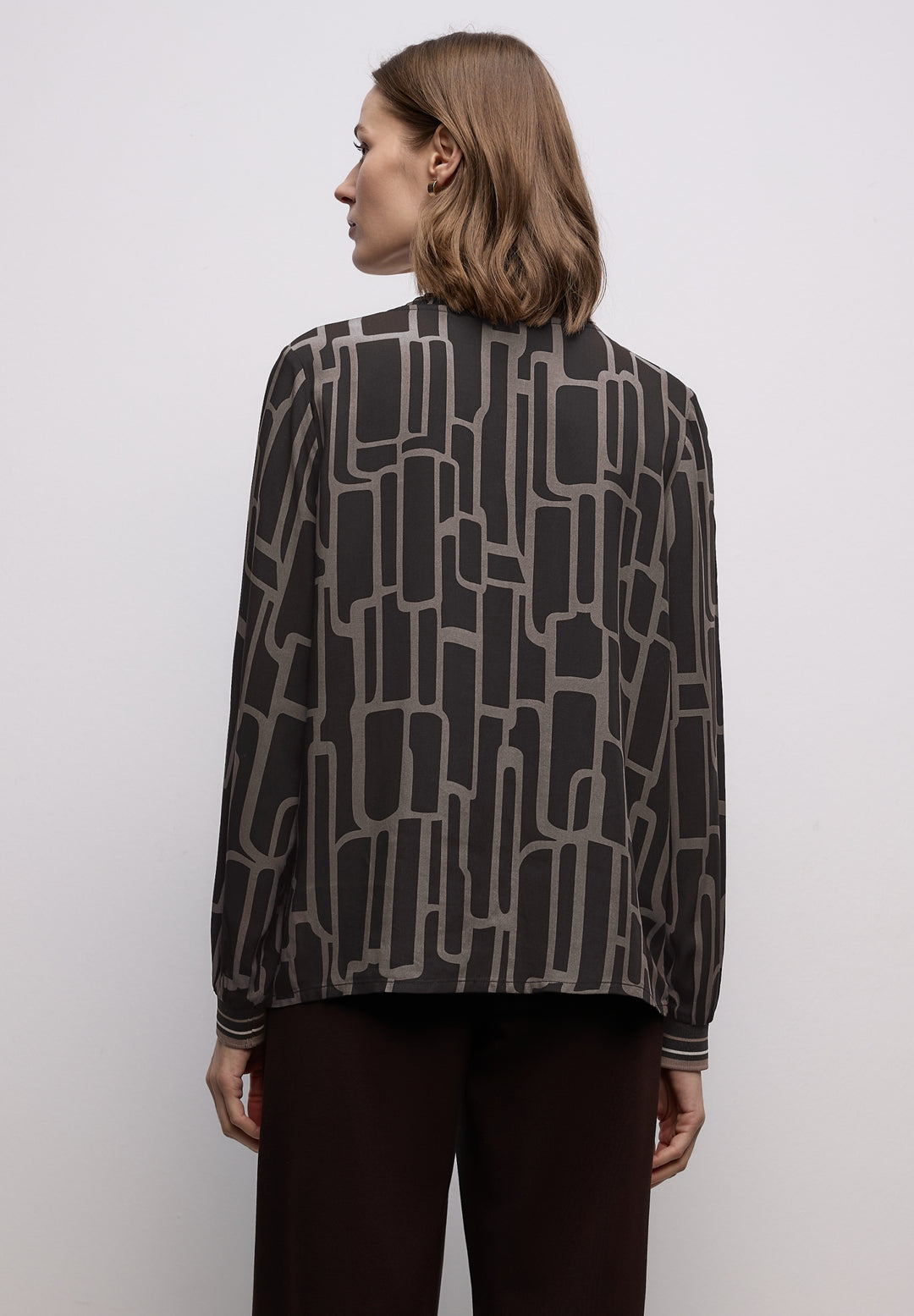 LTD QR Tunic blouse w tapes AO, darkest brown 27103 Bild 5