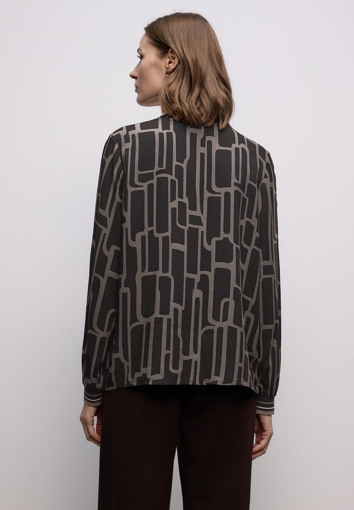 LTD QR Tunic blouse w tapes AO, darkest brown 27103 Bild 5